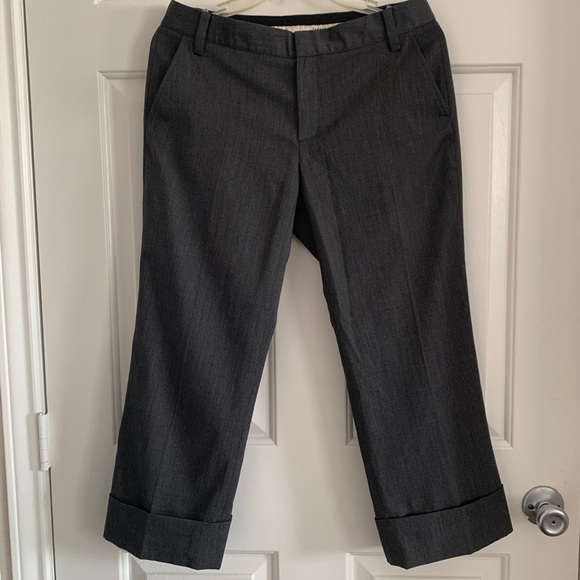 Banana Republic | Gray Martin Cuffed Wool-blend Capris Trouser Pants| Size 4 - Picture 1 of 5